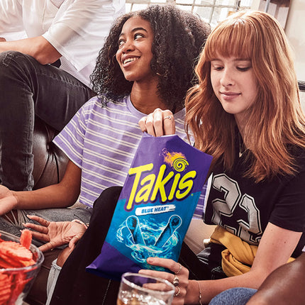 Takis Blue Heat 9.9 Oz Sharing Size Bag, Hot Chili Pepper Rolled Tortilla Chips