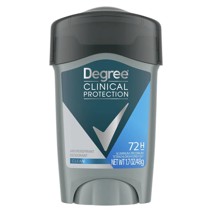 Degree Clinical Protection Long Lasting Men'S Antiperspirant Deodorant Stick, Clean, 1.7 Oz