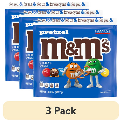 M&M'S Pretzel Milk Chocolate Candy, Family Size - 14.4 Oz Bag