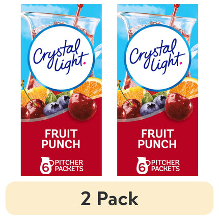 Crystal Light Fruit Punch Sugar Free Drink Mix Caffeine Free, 6 Ct Pitcher Packets