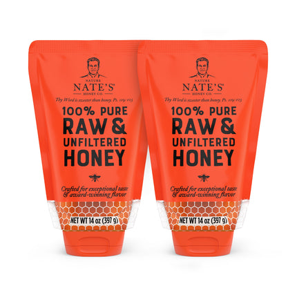 Nature Nate'S Honey: 100% Pure, Raw, and Unfiltered Honey Pouch - 14 Fl Oz Gluten-Free Honey
