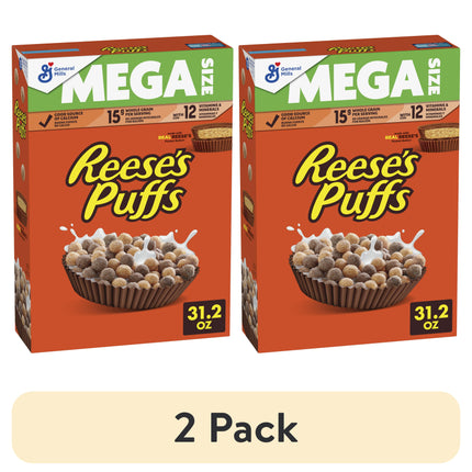 REESE'S PUFFS Breakfast Cereal, Chocolatey Peanut Butter Cereal, 11.5 Oz
