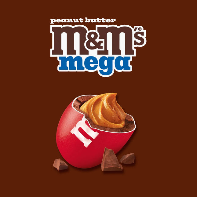 M&M'S Mega Peanut Butter Chocolate Candy, Sharing Size- 8.6 Oz Bag