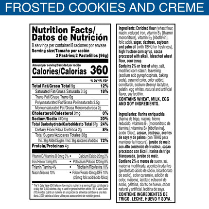 Pop-Tarts Frosted Cookies and Creme Toaster Pastries, Breakfast Foods, Shelf-Stable, 27 Oz (16 Count)