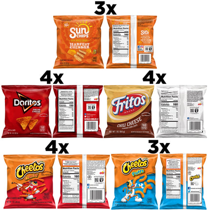 Frito-Lay Cheesy Snack Chips Variety Pack, 18 Count Multipack Box
