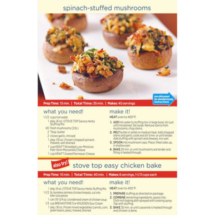 Stove Top Savory Herbs Stuffing Mix Side Dish, 6 Oz Box