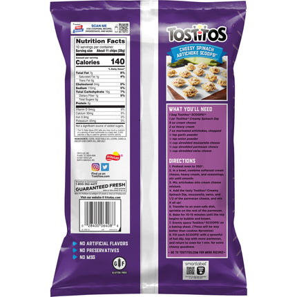 Tostitos Scoops Original Tortilla Chips, 10 Oz, Plastic Bag