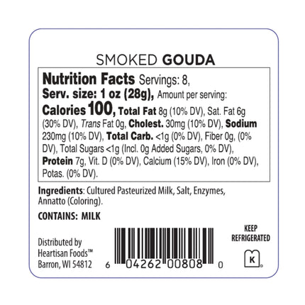 Red Apple Cheese Apple Smoked Natural Gouda, 8 Oz Round