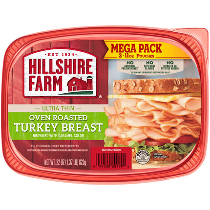 Hillshire Farm Ultra Thin Sliced Oven Roasted Turkey Breast Deli Lunch Meat, 22 Oz