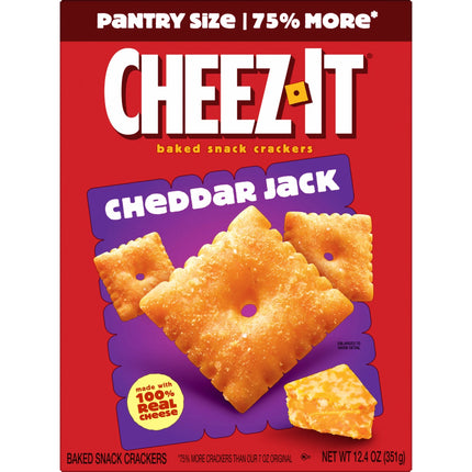 Cheez-It Cheddar Jack Cheese Crackers, Baked Snack Crackers, 12.4 Oz
