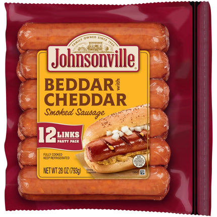 Johnsonville Beddar with Double Cheddar Smoked Pork Sausage & Cheddar Cheese 14Oz Package (Refrigerated)