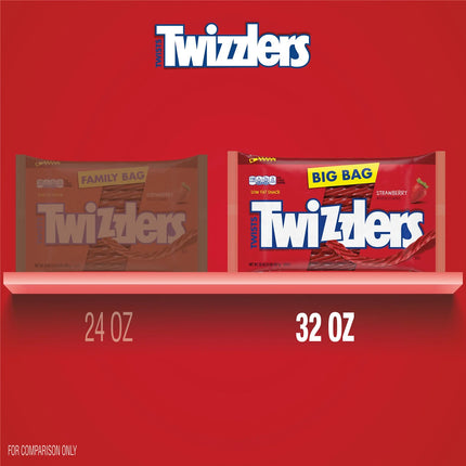 Twizzlers Twists Strawberry Flavored Licorice Style Chewy Candy, Big Bag 32 Oz