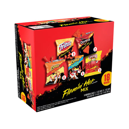 Frito-Lay Flamin' Hot Mix Variety Pack Snack Chips, 18 Count Multipack