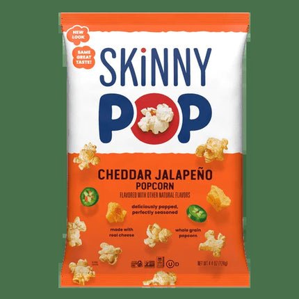 Skinnypop Gluten Free Cheddar Jalapeno, 4.4 Oz Sharing Size Bag, Skinny Pop, Healthy Popcorn Snacks