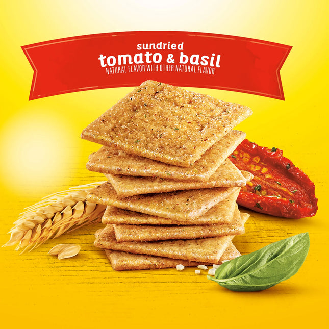 Wheat Thins Sundried Tomato & Basil Snacks, Whole Grain Wheat Crackers, Snack Crackers, 8.5 Oz