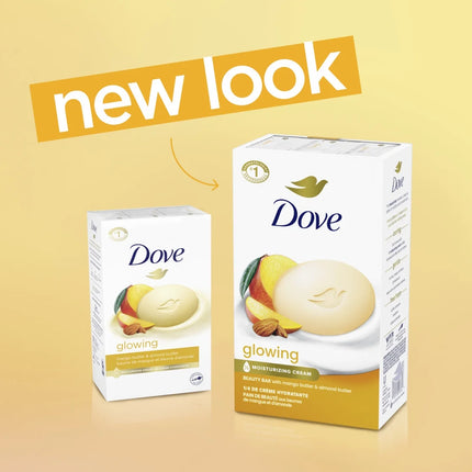 Dove Beauty Bar Women'S Bath Soap Glowing Mango & Almond Butters, 3.75 Oz 8 Bars