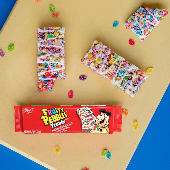 Post Fruity Pebbles Treats, Marshmallow Cereal Bars, 6.2Oz, 8 Count, Cardboard Box