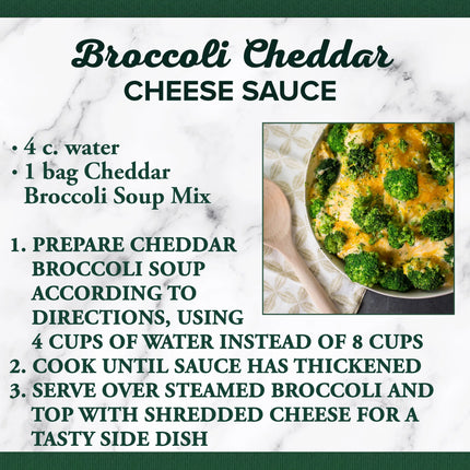 Bear Creek Country Kitchens Cheddar Broccoli Soup Mix, Shelf-Stable, 10.6 Oz Pouch