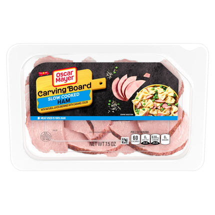 Oscar Mayer Carving Board Slow Cooked Ham Sliced Lunch Meat, 7.5 Oz