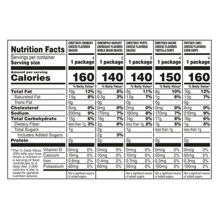 Frito-Lay Cheesy Snack Chips Variety Pack, 18 Count Multipack Box