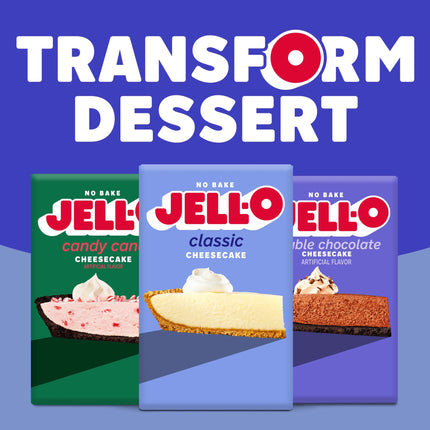Jell-O No Bake Classic Cheesecake Dessert Kit with Filling Mix and Crust Mix, 11.1 Oz Box