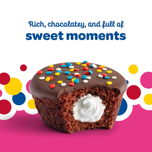 Wonder Crème Filled Chocolate Cupcakes, Individually Wrapped Cupcakes, 8 Count