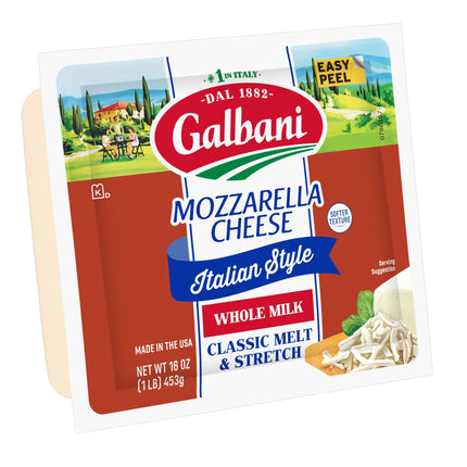 Galbani Whole Milk Mozzarella Cheese Block, 16 Oz (Refrigerated)