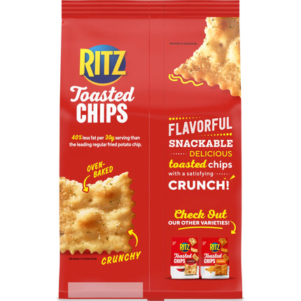 RITZ Toasted Chips Sour Cream and Onion Crackers, Party Snacks, Family Size, 11.4 Oz
