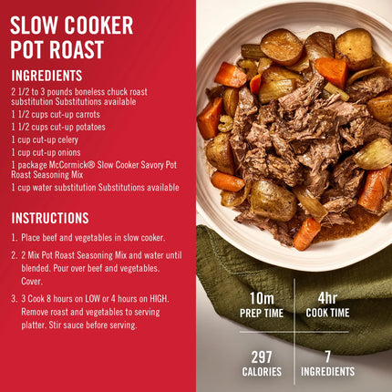 Mccormick Slow Cooker Savory Pot Roast Seasoning Mix, 1.3 Oz Packet