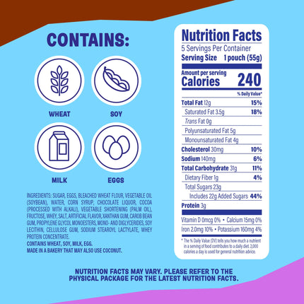 Little Bites Chocolate Fudge Brownies, 5 Packs, Real Chocolate Mini Muffins, 9.75 Oz Box