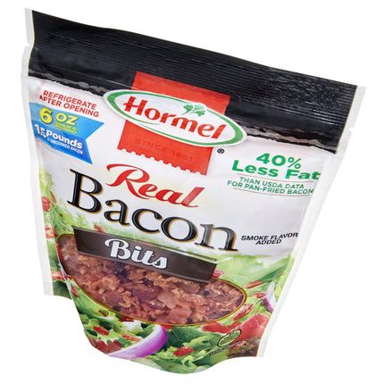 HORMEL Real Bacon Bits Topping, Salad Topping, 25 Calories per Serving, Shelf-Stable, 6 Oz Plastic Pouch