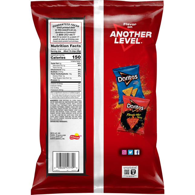 Doritos Nacho Cheese Tortilla Snack Chips,Party Size, 14.5 Ounce Bag