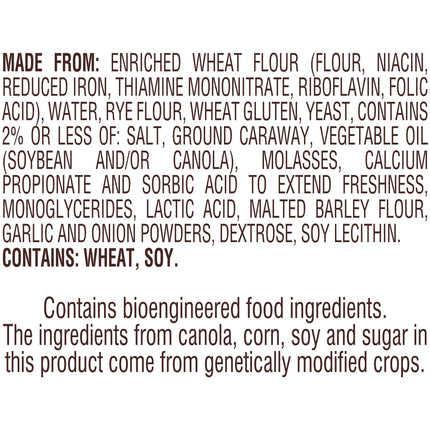 Pepperidge Farm Jewish Rye Seedless Bread, 16 Oz. Bag