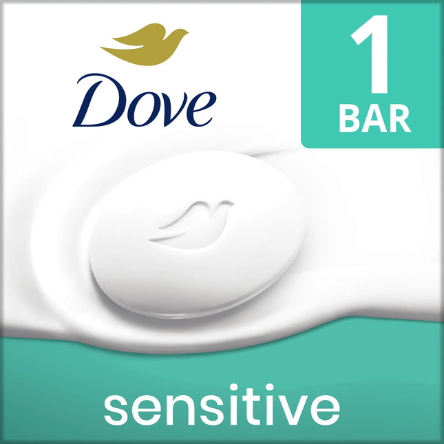 Dove Beauty Bar Soap for Women Sensitive Skin Fragrance Free and Hypoallergenic, 2.6 Oz