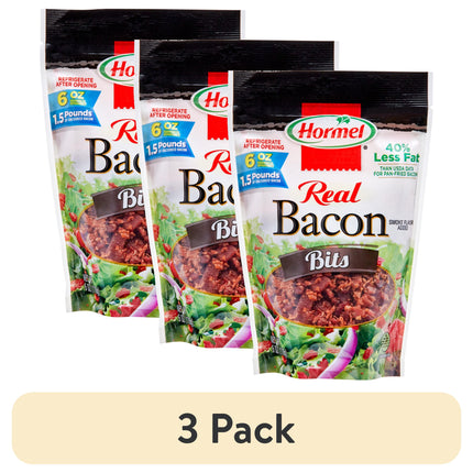 HORMEL Real Bacon Bits Topping, Salad Topping, 25 Calories per Serving, Shelf-Stable, 6 Oz Plastic Pouch