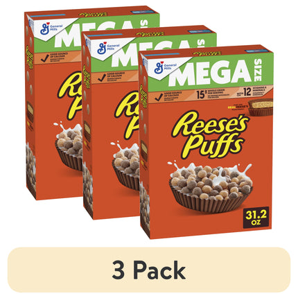 REESE'S PUFFS Breakfast Cereal, Chocolatey Peanut Butter Cereal, 11.5 Oz