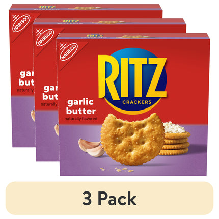 RITZ Garlic Butter Crackers, Snacks for Kids and Adults, Lunch Snacks, 13.7 Oz
