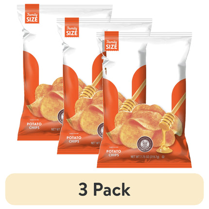Utz Honey Barbeque Potato Chips, Gluten-Free, Family Size, 7.75 Oz Bag