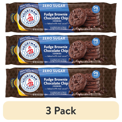 VOORTMAN Bakery Zero Sugar Fudge Brownie Chocolate Chip Cookies 8 Oz