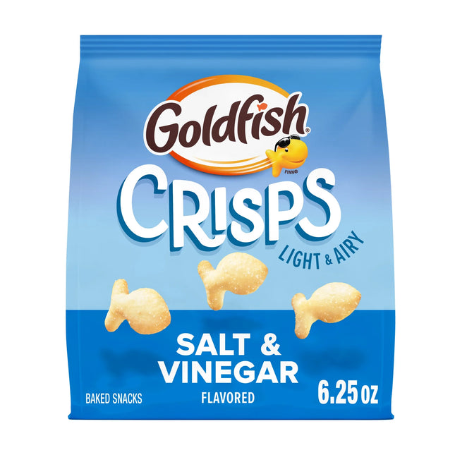 Goldfish Crisps Salt & Vinegar Flavored Baked Chip Crackers, 6.25 Oz Bag
