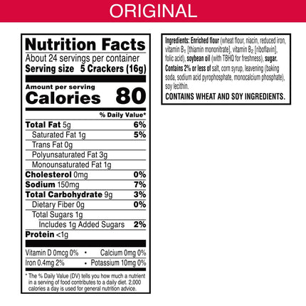 Town House Original Oven Baked Crackers, Party Snacks, 13.8 Oz