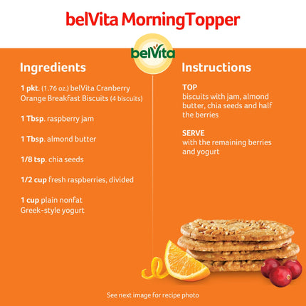 Belvita Breakfast Bars Biscuits, Cranberry Orange, 5 Packs (4 Biscuits per Pack)