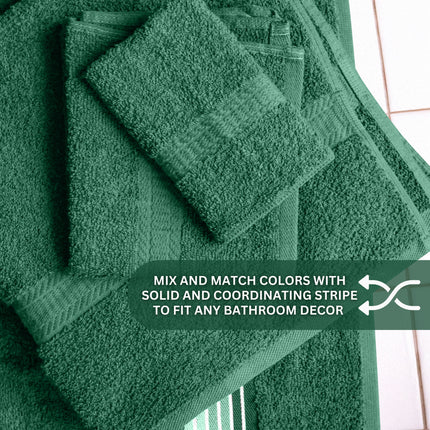 Mainstays 100% Cotton Washcloth, Super Soft and Highly Absorbent Basic Solid Premium Washcloth for Bathroom, Hotels, Spa and Gym – Green