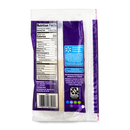 Great Value Low-Moisture Part-Skim Deli Style Sliced Mozzarella Cheese, 8 Oz Package, 12 Slices