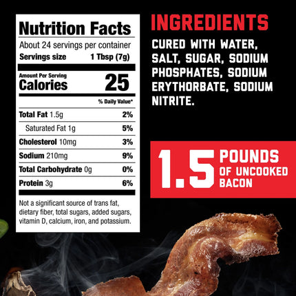 HORMEL Real Bacon Bits Topping, Salad Topping, 25 Calories per Serving, Shelf-Stable, 6 Oz Plastic Pouch
