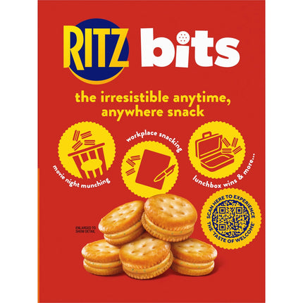 RITZ Bits Spicy Queso Cheese Sandwich Crackers, Snacks for Kids and Adults, Lunch Snacks, 8.8 Oz