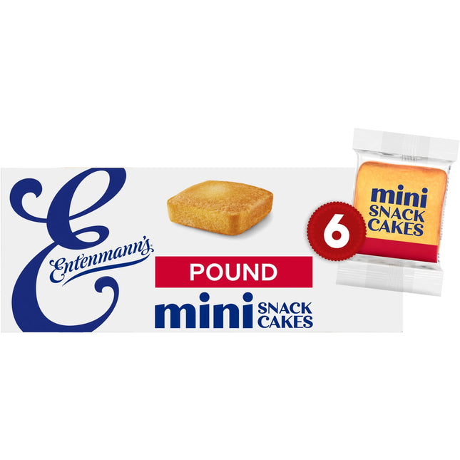Entenmann'S Butter Pound Cakes, 6 Packs, Mini Pound Cakes, 9.25 Oz Box