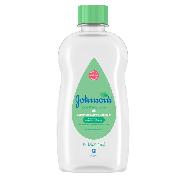 Johnson'S Baby Oil, Mineral Oil with Aloe Vera & Vitamin E, 14 Fl. Oz