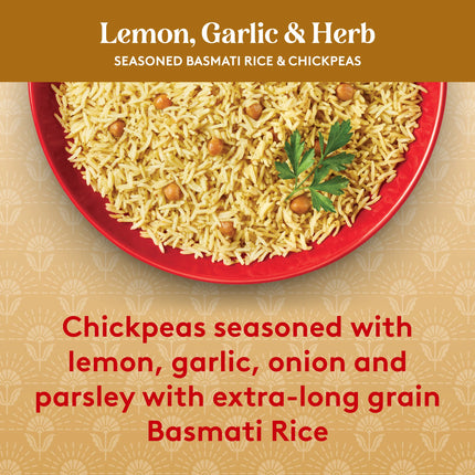 Authentic Royal Ready-To-Heat Lemon Garlic Herb Long Grain Basmati Rice, 8.5 Oz Microwavable Pouch