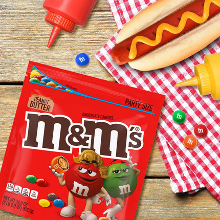 M&M'S Summer Peanut Butter Candy, Party Size - 38 Oz Resealable Bag